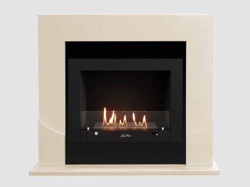 Каминный портал МДФ "Ассен 1200" с биокамином Lux Fire "Фаер Бокс 3 - 30" (бежевый)