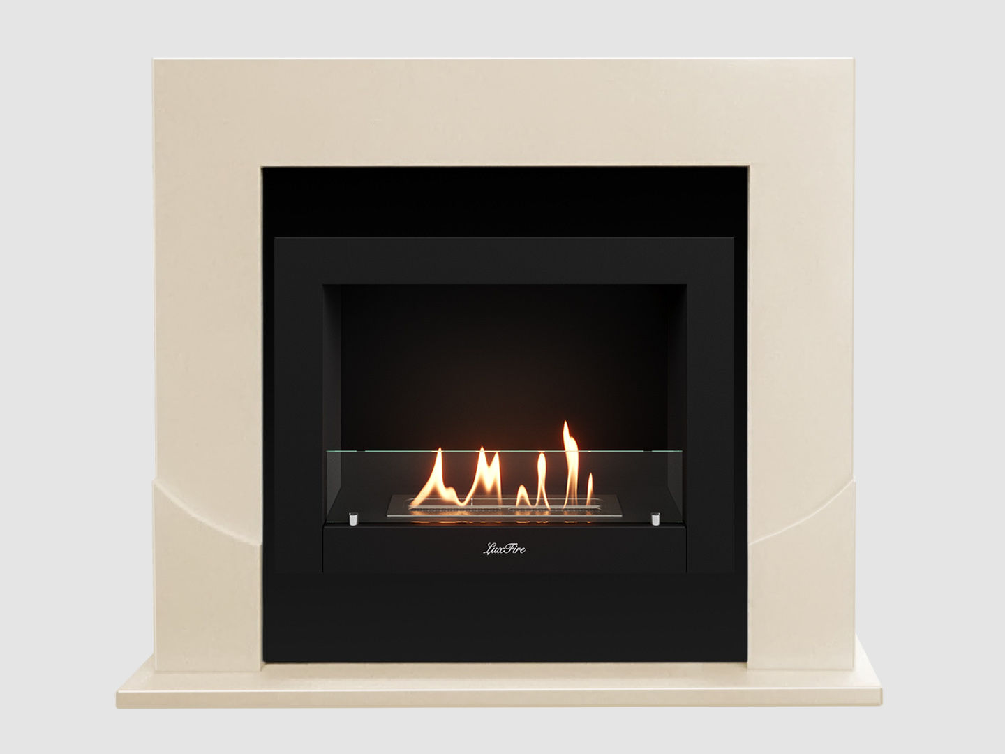 Каминный портал МДФ "Ассен 1200" с биокамином Lux Fire "Фаер Бокс 2 - 30" (бежевый) по цене 76 100 руб.