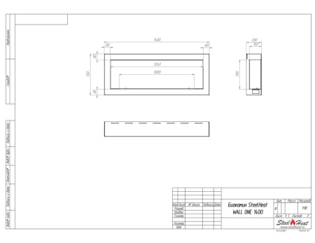 Биокамин SteelHeat WALL ONE 1400 черный, стемалит по цене 70 980 руб.