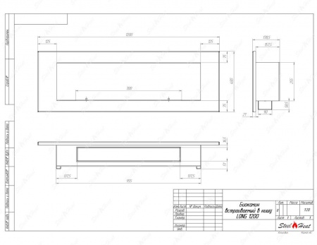 Биокамин SteelHeat LONG-H 1200 стекло по цене 48 600 руб.
