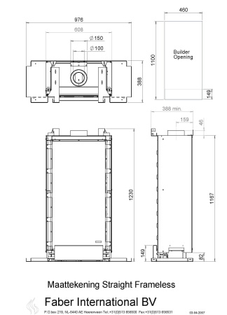 Газовый камин Faber Straight Frameless